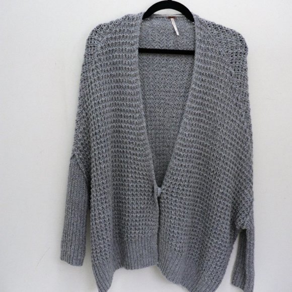 Free People Sweaters - Free People Grey Oversized Cardigan Sweater